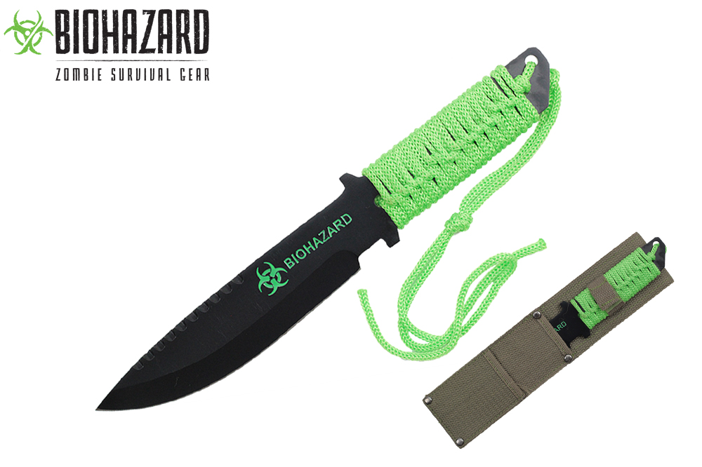 zombie hunter knife neon green